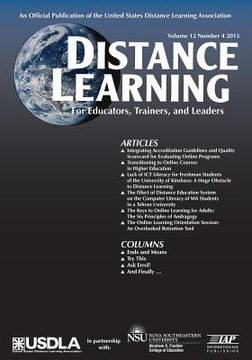 portada Distance Learning Magazine, Volume 12, Issue 4, 2015 (en Inglés)