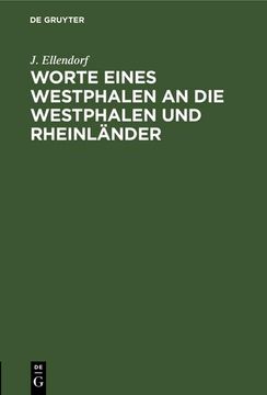 portada Worte Eines Westphalen an die Westphalen und Rheinländer (en Alemán)
