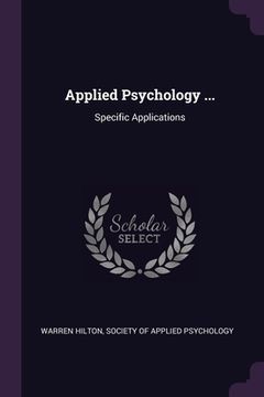 portada Applied Psychology ...: Specific Applications (in English)