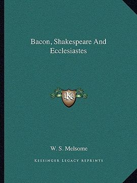 portada bacon, shakespeare and ecclesiastes (en Inglés)