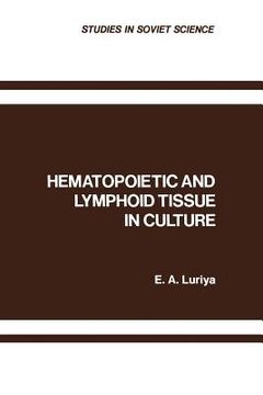 portada Hematopoietic and Lymphoid Tissue in Culture (en Inglés)
