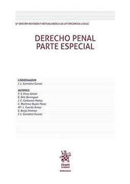 portada Derecho Penal Parte Especial 5ª Edición 2016