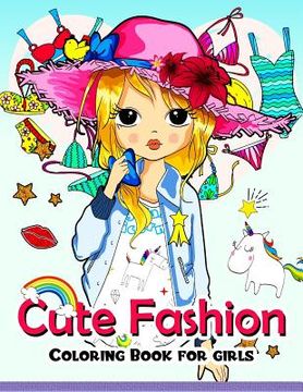 portada Cute Fashion Coloring Book for girls: An Adult coloring book (en Inglés)