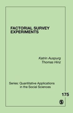 portada Factorial Survey Experiments (Quantitative Applications in the Social Sciences) (en Inglés)