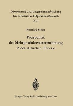 portada Preispolitik der Mehrproduktenunternehmung in der statischen Theorie (Ökonometrie und Unternehmensforschung   Econometrics and Operations Research) (German Edition)