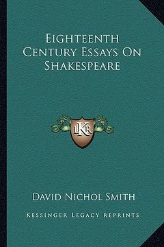 portada eighteenth century essays on shakespeare