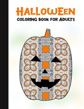 portada Halloween Coloring Book for Adults: 50 Halloween Illustrations Printed On One Side, Safe For Markers - Fun Craft Activity Gift - Stress Relieving Desi