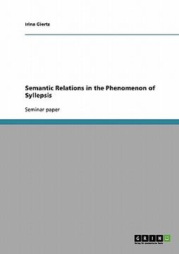 portada semantic relations in the phenomenon of syllepsis (en Inglés)