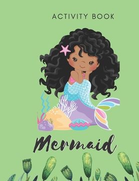 portada Mermaid Activity Book: Tracing Puzzles - 30 Pages - Paperback - Made In USA - Size 8.5 x 11 for Girls 4-6 (en Inglés)