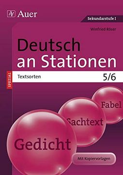portada Deutsch an Stationen Spezial Textsorten 5-6: Übungsmaterial zu den Kernthemen der Bildungsstandards (5. Und 6. Klasse) (en Alemán)