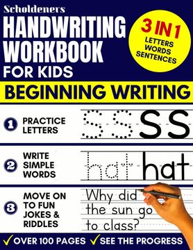 portada Handwriting Workbook for Kids: 3-In-1 Writing Practice Book to Master Letters, Words & Sentences 