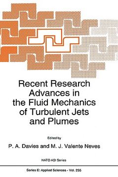 portada recent research advances in the fluid mechanics of turbulent jets and plumes (en Inglés)