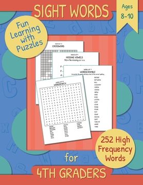 portada Sight Words for 4th Graders: Fun and Easy Way to Learn High Frequency Words using Puzzles.