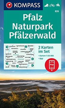 portada Kompass Wanderkarten-Set 826 Pfalz, Naturpark Pfälzerwald (2 Karten) 1: 50. 000 (en Alemán)