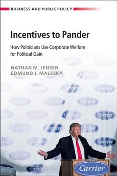 portada Incentives to Pander: How Politicians use Corporate Welfare for Political Gain (Business and Public Policy) (en Inglés)