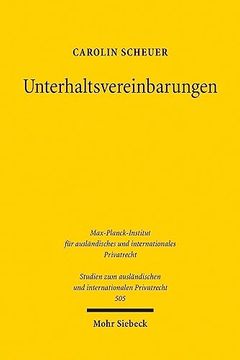 portada Unterhaltsvereinbarungen: Eine Untersuchung Zum Deutschen Und Internationalen Privat- Und Zivilverfahrensrecht (en Alemán)