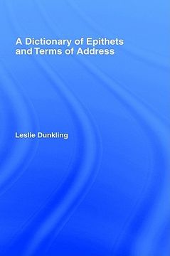 portada a dictionary of epithets and terms of address (en Inglés)