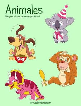 portada Animales libro para colorear para niños pequeños 4