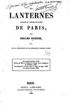portada Les lanternes, histoire de l'ancien éclairage de Paris (en Francés)