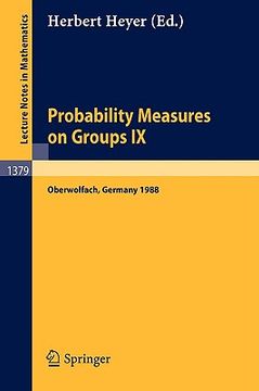 portada probability measures on groups ix (en Francés)