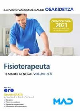 portada Fisioterapeuta de Osakidetza-Servicio Vasco de Salud. Temario General Volumen 3