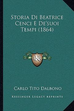 portada storia di beatrice cenci e de'suoi tempi (1864)