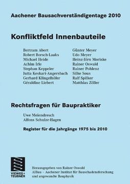 portada Aachener Bausachverständigentage 2010: Konfliktfeld Innenbauteile 