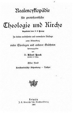 portada Realencyklopädie für protestantische theologie und kirche (en Alemán)