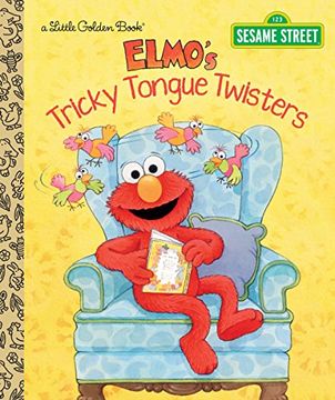 portada Elmo's Tricky Tongue Twisters (Sesame Street) (Little Golden Book) (en Inglés)