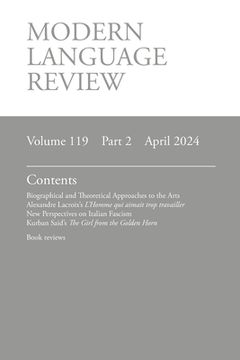 portada Modern Language Review (119.2) April 2024 (en Inglés)