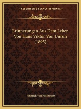 portada Erinnerungen Aus Dem Leben Von Hans Viktor Von Unruh (1895) (en Alemán)
