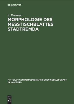 portada Morphologie des Meßtischblattes Stadtremda (en Alemán)