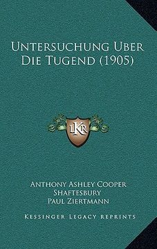 portada Untersuchung Uber Die Tugend (1905) (in German)
