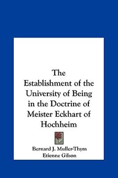 portada the establishment of the university of being in the doctrine of meister eckhart of hochheim