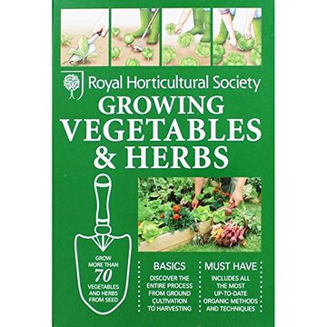 portada Rhs Growing Vegetables and Herbs (en Inglés)
