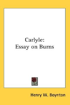 portada carlyle: essay on burns (en Inglés)