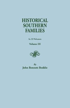 portada Historical Southern Families. in 23 Volumes. Voume III (en Inglés)