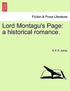 portada lord montagu's page: a historical romance. (in English)