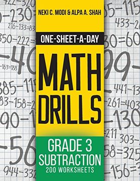 portada One-Sheet-A-Day Math Drills: Grade 3 Subtraction - 200 Worksheets (Book 6 of 24)