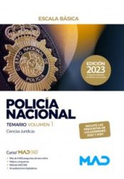 portada Policía Nacional Escala Básica. Temario Volumen 1