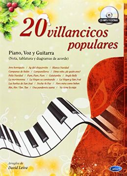 portada 20 Villancicos Populares Piano, Voix, Guitare+CD