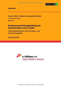 portada Existenzvernichtungshaftung der Gesellschafter einer GmbH (German Edition)