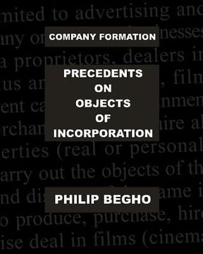portada Company Formation: Precedents on Objects of Incorporation (en Inglés)