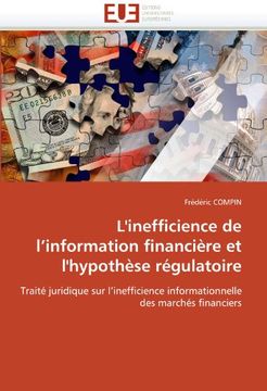 portada L'Inefficience de L'Information Financiere Et L'Hypothese Regulatoire