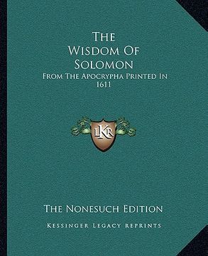 portada the wisdom of solomon: from the apocrypha printed in 1611