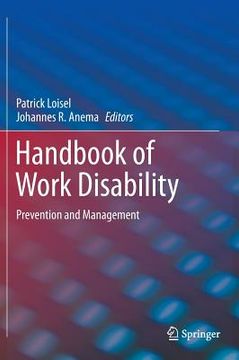 portada handbook of work disability: prevention and management (in English)