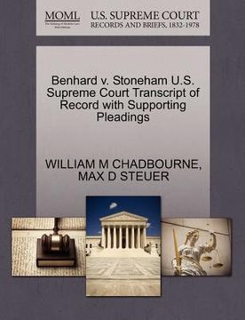 portada benhard v. stoneham u.s. supreme court transcript of record with supporting pleadings