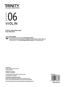 portada Violin Exam Pieces 2020-2023: Grade 6 (Part Only) (en Inglés)