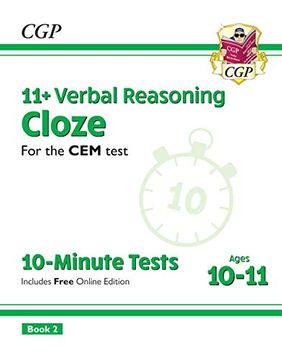 portada New 11+ cem 10-Minute Tests: Verbal Reasoning Cloze - Ages 10-11 Book 2 (en Inglés)