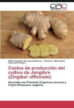 portada Costos de producción del cultivo de Jengibre (Zingiber officinale): Asociado con Pimiento (Capsicum annum) y Fréjol (Phaseolus vulgaris) (Spanish Edition)
